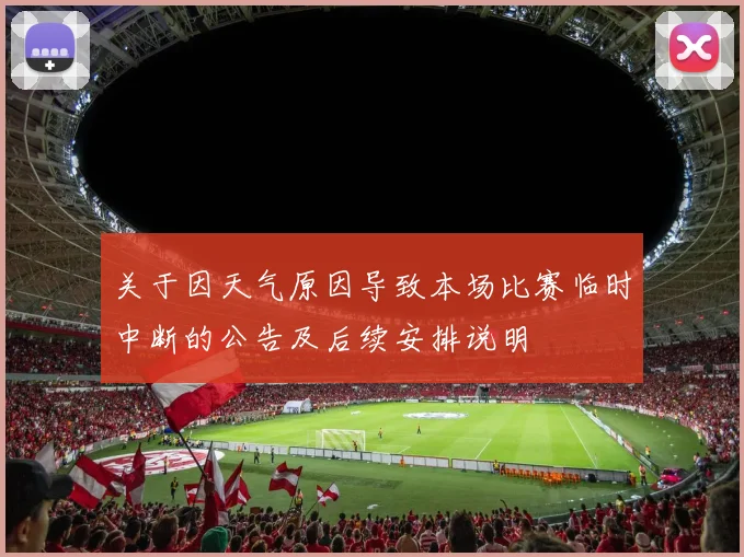 关于因天气原因导致本场比赛临时中断的公告及后续安排说明